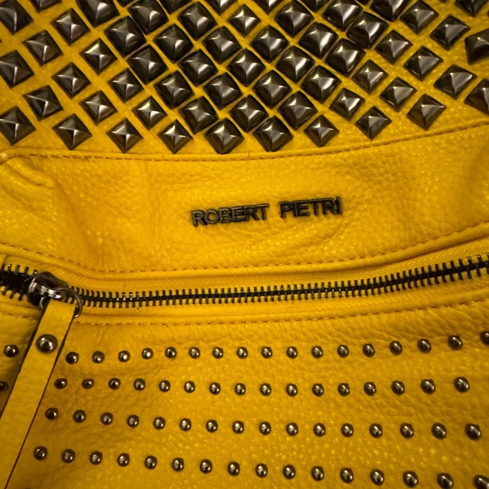 ROBERT PIETRI Yellow Studded Leather Backpack - Picture 15 of 15